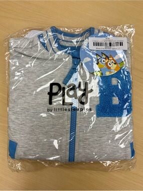 Little Sleepies Bluey Gray and Blue Kids Bomber Jacket